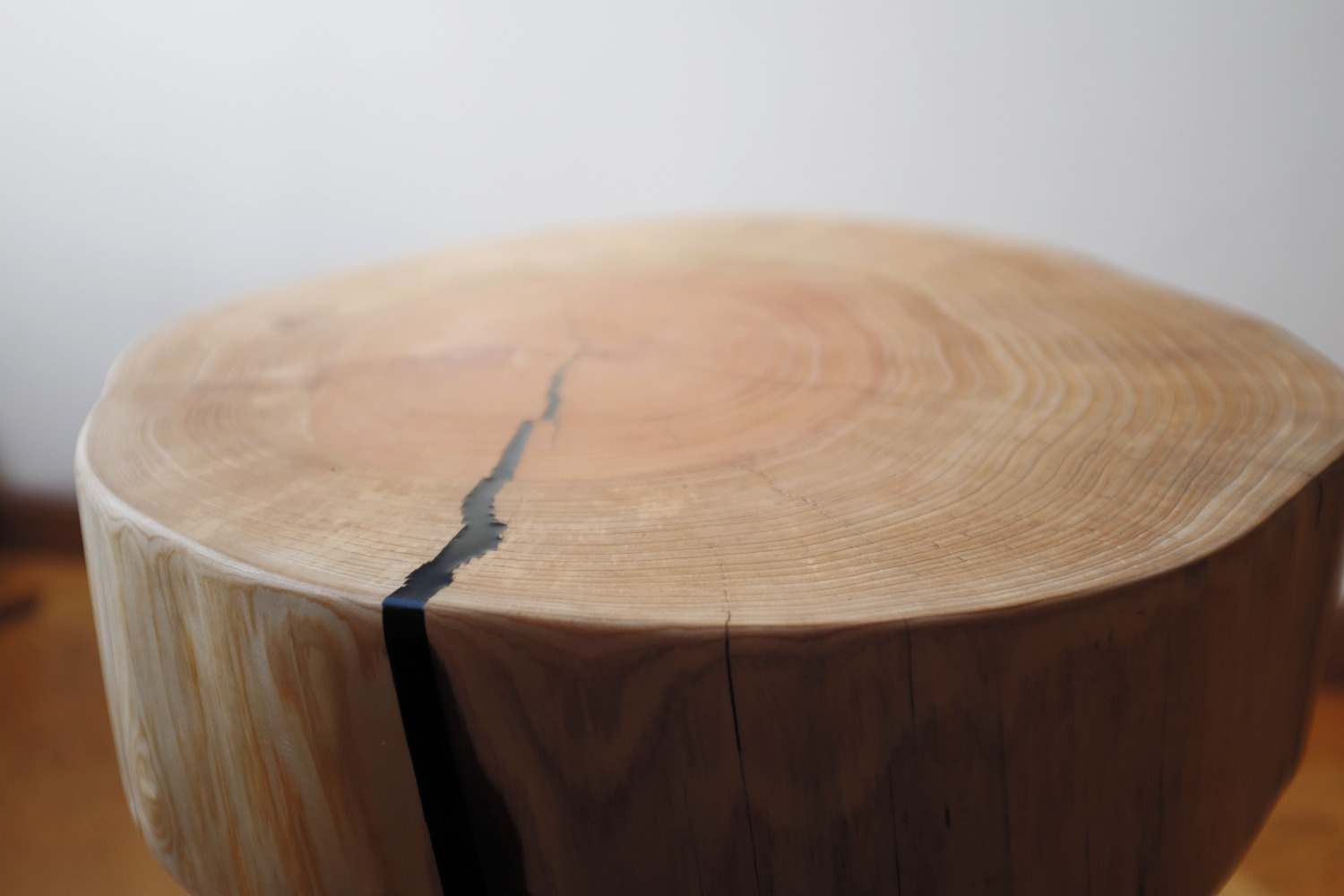 Tree trunk side table