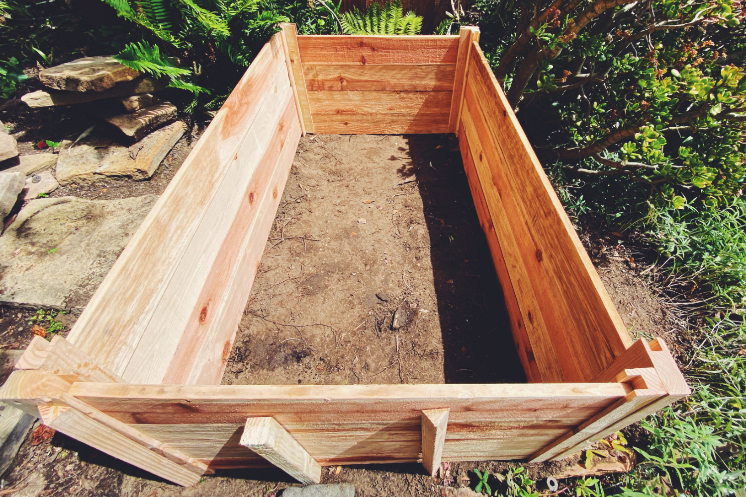Outdoor raised planter for contained garden